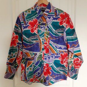 Vintage Frontier Series Faux Bolero Button Up Western Shirt Neck Cutout Size XL